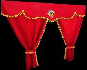 SADA ZÁVESOV SCANIA 124 R TOP, SO ZLATÝMI GULIČKAM