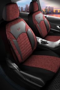 Sada autopoťahov Benelux červeno-čierna | Umelá koža + Látka | VOLVO XC70